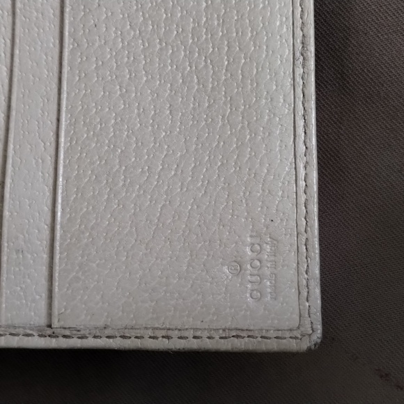 GUCCI BROWN/TAN MONOGRAM CANVAS & CREAM LEATHER WALLET ~ AUTHENTIC ~ GOOD COND - Picture 9 of 12